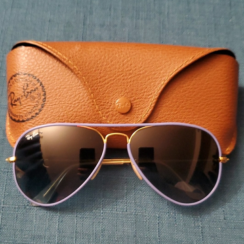 Ray-Ban Avaitor Full Color Sunglasses Blue Frame